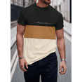 thumbnail image 2 of Camiseta con estampado de letras en bloques de colores para hombre, camiseta básica de manga corta estilo Harajuku, camiseta informal de cuello redondo para hombre, 2 of 5