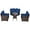Dark Brown/Navy, variant on Costway 4PCS Outdoor Patio Rattan Furniture Set Cushioned Sofa Table Black