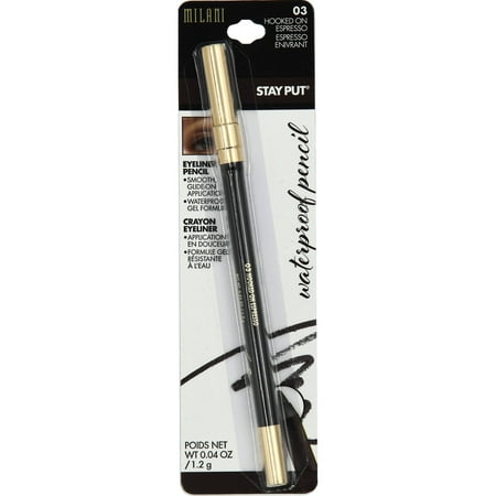 MILANI Stay Put Waterproof Eye Liner Pencil, Hooked On (Best Waterproof Pencil Eyeliner For Waterline Drugstore)