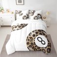 thumbnail image 2 of Manfei Teen Billiards 7pcs Bedding Comforter Set,Ball Sports Game Queen Bedding Sets,Brown Cheetah Pattern Queen Sheet Sets for girls boys,Super Cozy Room Decor Reversible, 2 of 8