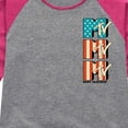 thumbnail image 3 of MTV Logo - American Flag - Toddler And Youth Girls Raglan Graphic T-Shirt, 3 of 4