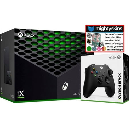 Microsoft Xbox Series X 1TB Console with Extra Wireless Controller and MightySkins Voucher - Carbon Black