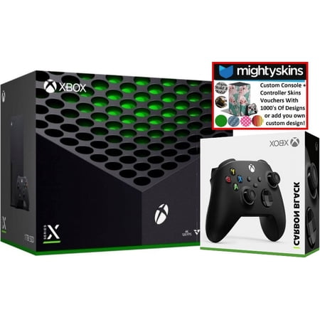 Microsoft Xbox Series X 1TB Console with Extra Wireless Controller and MightySkins Voucher - Carbon Black