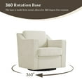 thumbnail image 2 of High Back Swivel Accent Chair for Living Room, Modern Upholstered Barrel Arm Chair with Plump Back Pillow, Comfy Club Sofa Reading Chair for Adults (Chenille Beige, Set of 2), 2 of 6