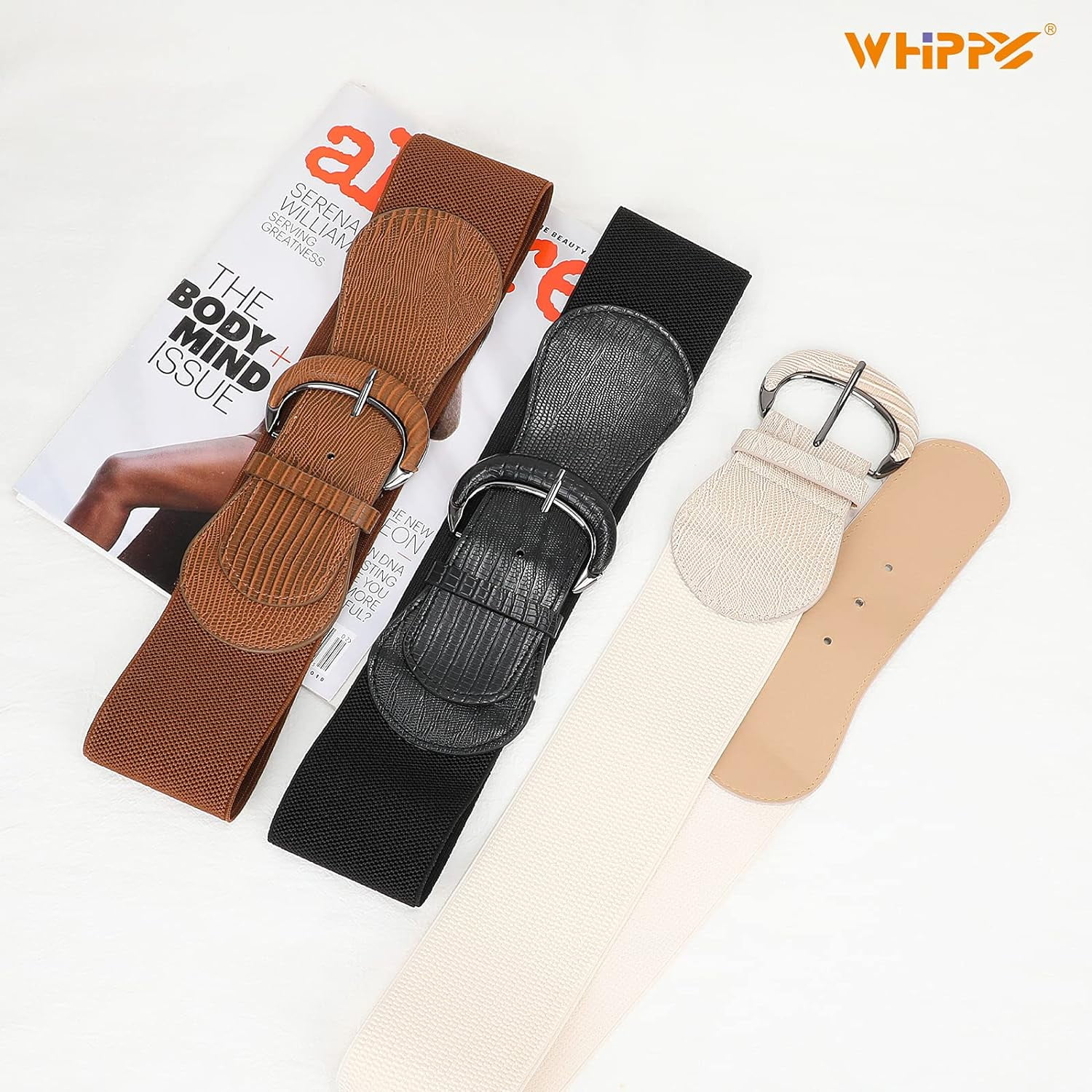 3 Pack 4 Pack Women Wide Elastic Waist Belt Vintage Stretchy 