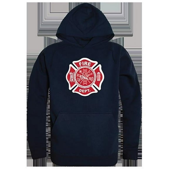 Rapid Dominance Fire Department Graphic Mens Pullover Hoodie [Navy Blue - L]