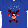thumbnail image 4 of Inktastic Cute Flannel Reindeer with Christmas Bulbs and Snowflakes Boys or Girls Baby Bodysuit, 4 of 5