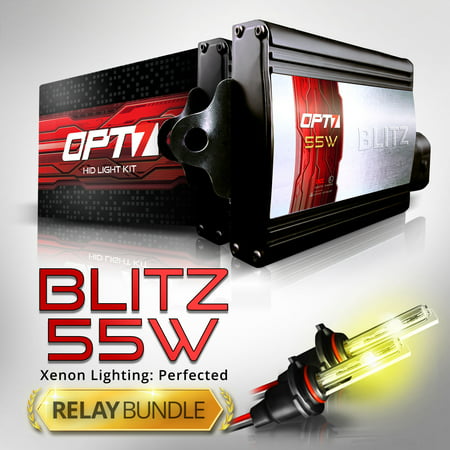 Blitz 55w HID Xenon Kit - 5x Brighter - 4x Longer Life - All Colors and Sizes - Relay Capacitor Bundle - 2 Yr Warranty - DIY Install [H11 H8 H9 - 6K Lightning Blue