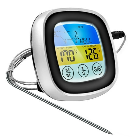 

Digital Kitchen Thermometer Probe Color Touch Screen Meat Barbecue Food Temperature Measurement Tool Steak BBQ Temperature Gauge Timer Kitchen Cooking Tools