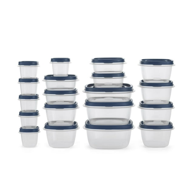 Rubbermaid EasyFindLids Vented Food Storage Containers, Set of 18 (36 Pieces Total), Insignia Blue