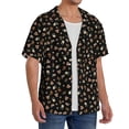 thumbnail image 2 of Goofa Flower Pattern On Black Printed Men's Casual Short-sleeved Shirt,Lightweight Breathable Button-down,Summer Casual men's top,Versatile Fashion shirt-4X-Large, 2 of 7