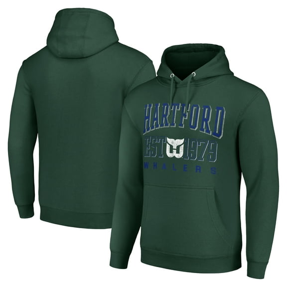 Men's Starter Green Hartford Whalers Retro Graphic Pullover Hoodie