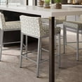 thumbnail image 3 of Porch & Den  Fairfield Counter Stool Warm Grey Faux Leather / Dark Brown Metal Powder Coated, Textured Faux Leather Faux Leather, 3 of 8