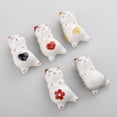 thumbnail image 3 of Ceramic Cute Cat Chopsticks Rest Dinner Spoon Stand Knife Fork Holder (Set of 6PCS), 3 of 7