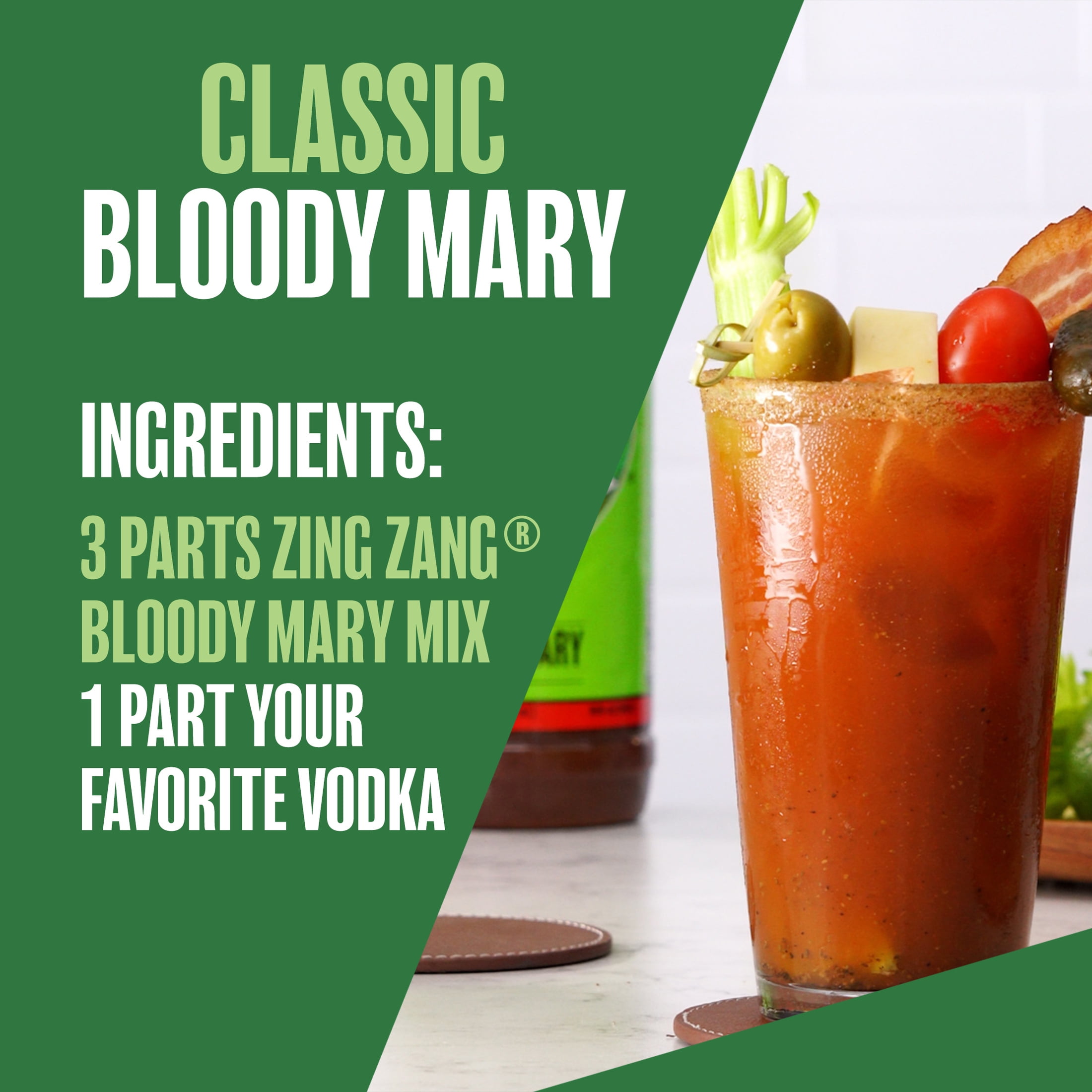 Zing Zang Bloody Mary Mix, Non-Alcoholic Cocktail Mixer, 7.5