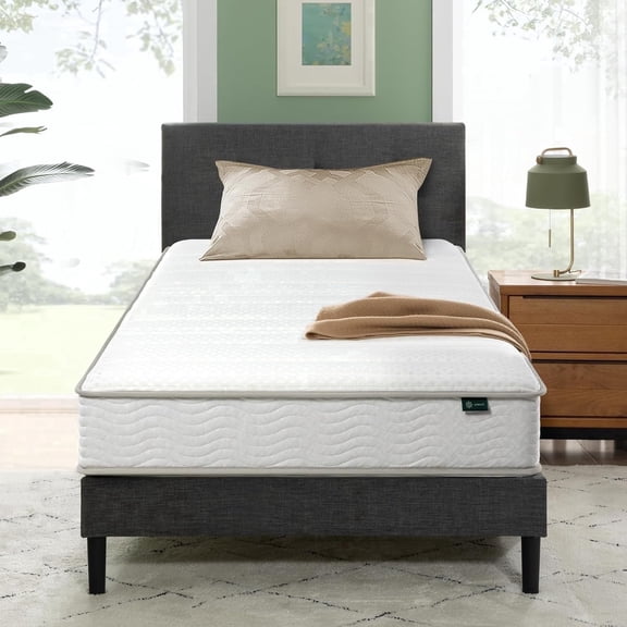 Zinus 8 inch Twin Hybrid Mattress, Medium Firmness, Fiberglass Free, Durable Support, Mattress in a Box