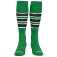 thumbnail image 2 of PEAR SOX Striped OTC Baseball, Softball, Football Socks (C) Kelly Green, White, Black (M), 2 of 4