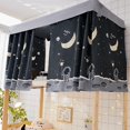 thumbnail image 2 of Top Bunk Bed Curtain, College Student Dormitory Lightproof Decorative Privacy Blackout Cloth Curtain Curtain Canopy Bedroom Decoration Dustproof for Breathable Single Sleeper Bed, 2 of 6