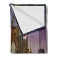 thumbnail image 2 of Landscape Soft Flannel Fleece Throw Blanket, Brooklyn Bridge Pedestrian Walkway Before Sunrise American Landmark Picture, Cozy Plush for Indoor and Outdoor Use, 50" x 70", Purple Brown, by Ambesonne, 2 of 5