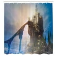 thumbnail image 3 of Ambesonne Medieval Shower Curtain, Old Castle, 69"Wx84"L, Grey Blue, 3 of 5
