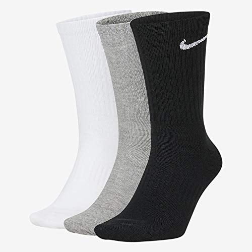 papa electrodo Comercio Nike Everyday Lightweight Crew Socks 3 Pair Black/ White/ Gray Large  SX7676-901 - Walmart.com