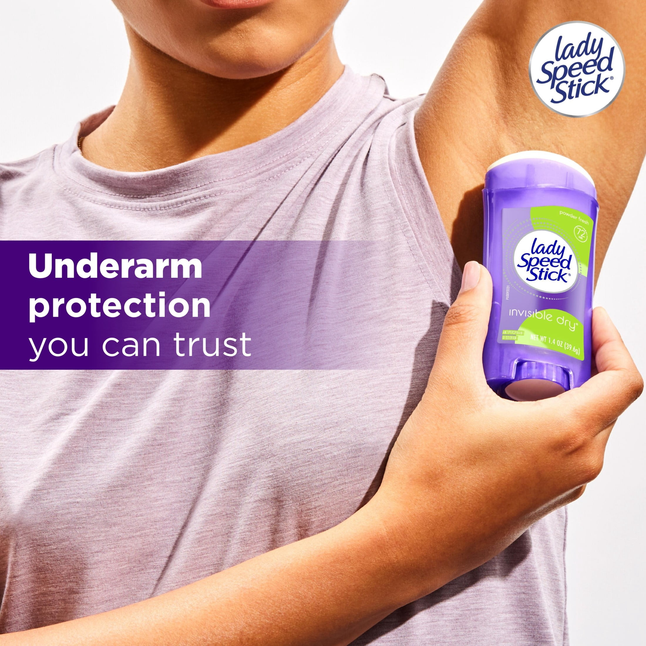 Lady Speed Stick Antiperspirant Deodorant for Women, Powder Fresh Scent, 1.4 oz Stick