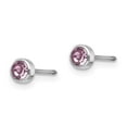 thumbnail image 2 of Inverness 14k White Gold 4mm June Crystal Bezel Earrings, 2 of 2