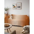thumbnail image 6 of Burnt Orange Ombre Couch Cover for 2 Cushion Sofa, Modern Gradient Abstract Art Washable Loveseat Sofa Covers Slipcover for Sectional Sofas L-Shaped, Couch Throw Cover 71"x118", 6 of 9