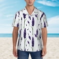thumbnail image 2 of Xecao Lavender Flowers print Hawaiian shirt - a stylish short-sleeve button-down for men, perfect for casual beach and tropical outings., 2 of 9
