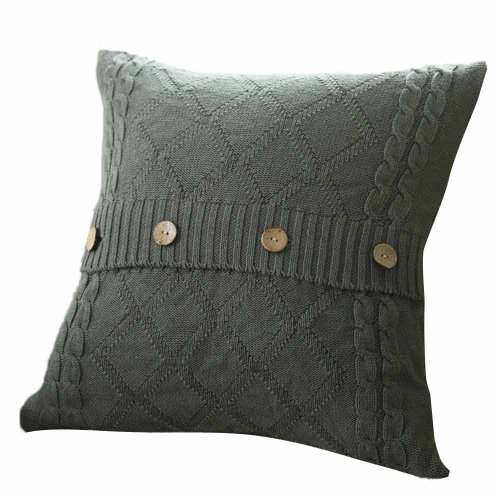 Fashion Knitting Throw Pillow Cases Knitted Pillowcase Cover Home Decor 18*18" 