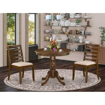 East West Furniture Antique 3-Piece Dining Set in Walnut Finish