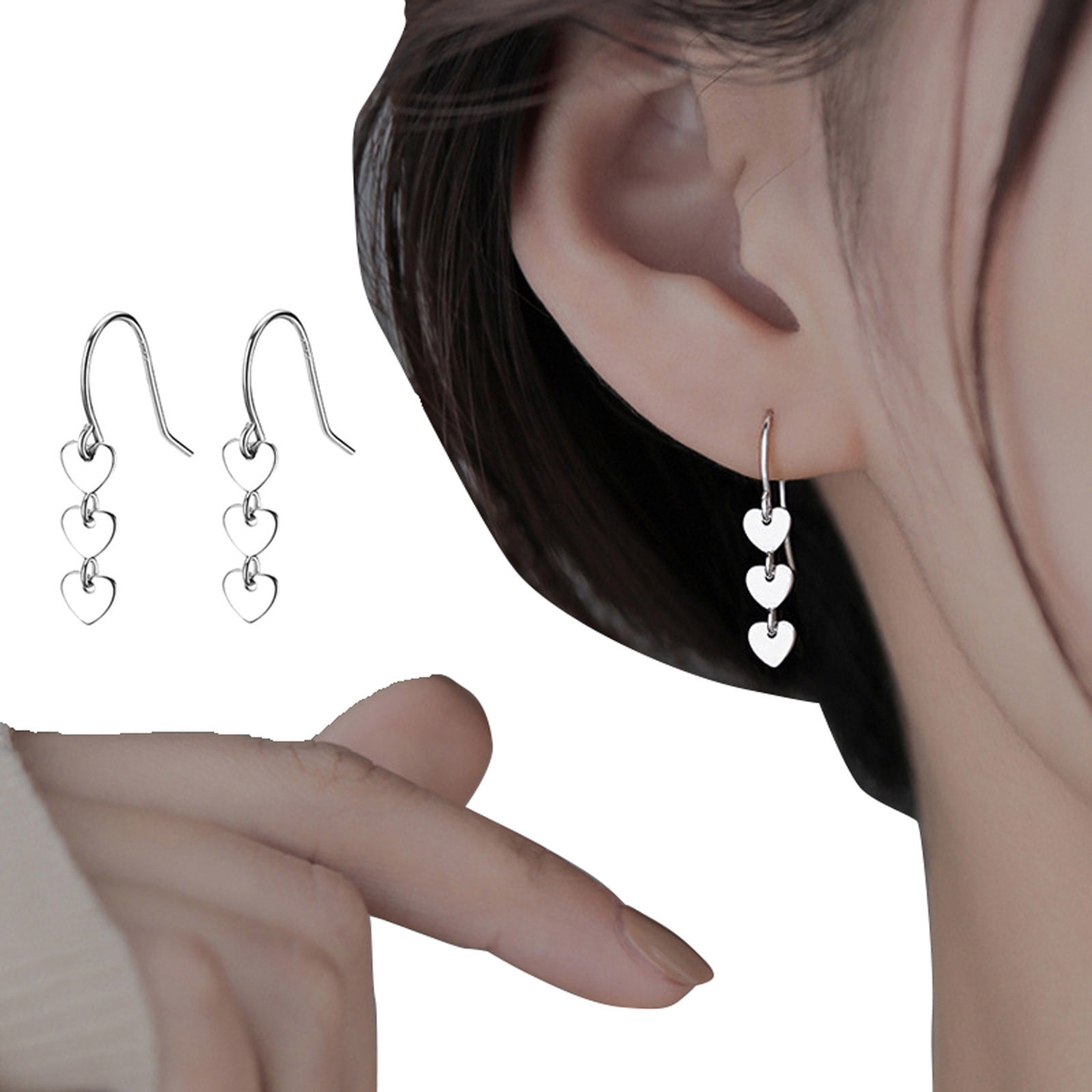 Qiopertar Clearance Free Shipping Earrings Star Diamond Pendant Non pierced Serpentine Chain Earrings Earrings under 5 Saving Up To 90 Off
