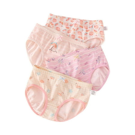 

Kids Toddler Baby Girls Underwear Fashion Cute Cartoon Comfortable Briefs Shorts Pants Cotton Underwear Trunks 4PCS Pack