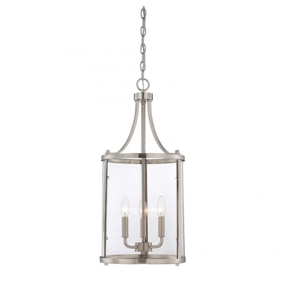 Savoy House Lanterne de Foyer Petite 3 Lumières en Nickel Satiné