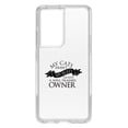 thumbnail image 1 of DistinctInk Clear Shockproof Hybrid Case for Galaxy S21 ULTRA 5G (6.8" Screen) - TPU Bumper Acrylic Back Tempered Glass Screen Protector - Cats Aren't Spoiled Well Trained Owner, 1 of 2