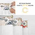 thumbnail image 5 of Coastal Sea Turtle No Hook Shower Curtain Waterproof,Bathroom Curtains with Snap in Liners and See Through Top Window,Rustic Vintage Nautical Starfish Coral Hotel Bathtub Curtains Shower 48"Wx72"L, 5 of 8