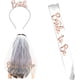 thumbnail image 1 of Wabjtam Conjunto Bride To Be, paquete de 3 fajín Bride To Be, diadema, tiara y largo hasta los hombros, 1 of 5