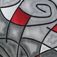 thumbnail image 7 of Masada Rugs Modern Contemporary Round Area Rug, Red Grey Black. (5 Feet X 5 Feet) Round, 7 of 7