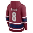 thumbnail image 3 of Men's Fanatics Cale Makar Burgundy Colorado Avalanche Name & Number Lace-Up Pullover Hoodie, 3 of 3