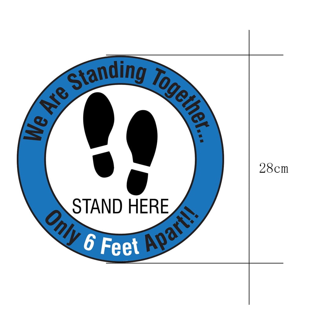 WEI MOLO@ Safety Floor Sign Marker Maintain 6 Foot Distance,Social Distancing Red//Black 16 Floor Sign Decal Sticker