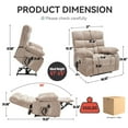 thumbnail image 2 of Llinc Store Lift Chairs Recliners for Elderly Heat Massage Dual Motor Infinite Position Hold up to 350 LBS, Large Electric Power Lift Recliners with Power-Remote, Medium-firm, Beige, 2 of 10