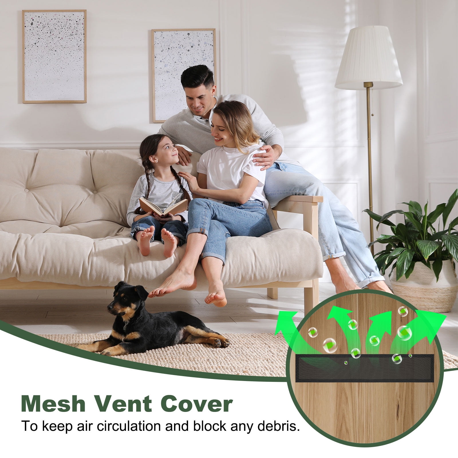 Uxcell 2 Pcs Magnetic Floor Vent Covers for Home Floor and Ceiling (White, 16-Inch x 12-Inch)