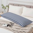 thumbnail image 4 of Navy Blue Striped Body Pillow Cover, Pillowcase Protectors with Zipper, Breathable Decorative Throw Pillow Case Cover, Farmhouse Striped Geometric Art Pillow Shams for Couch Sofa 20x60Inch, 4 of 8