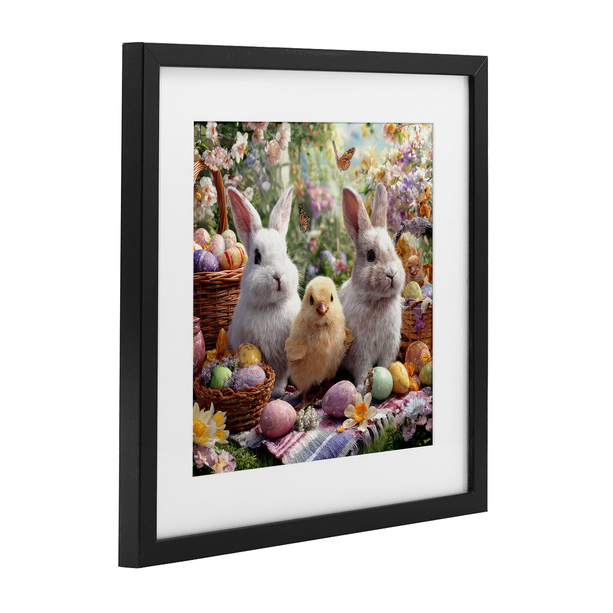 Stupell Industries Easter Animals & Eggs Black Framed Print Under Glass, design by The Wands Want