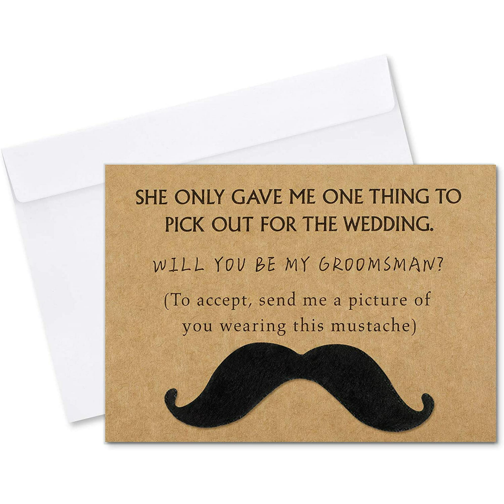 Teling 8 Pieces Groomsmen Proposal Cards with Mustache and Envelope, 7 Will  You Be My Groomsman Cards and 1 Will You Be My Best Man Asking Card  Invitation Funny Groomsman Cards for