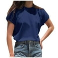 thumbnail image 3 of Ropa de maestra/o,Blusa informal de manga corta para mujer, cuello redondo, poliéster, largo regular, ideal para uso en casa y oficina, sopatenor, 3 of 9