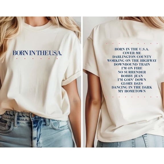 Bruce Springsteen Born In The Anniversary Tracklist Tee T-shirt Sizes S-5XL Goldengate