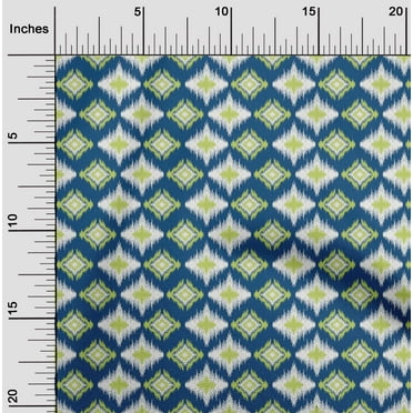 oneOone Organic Cotton Poplin Twill Fabric Geometric Ikat Print Fabric By Yard 42 Inch Wide