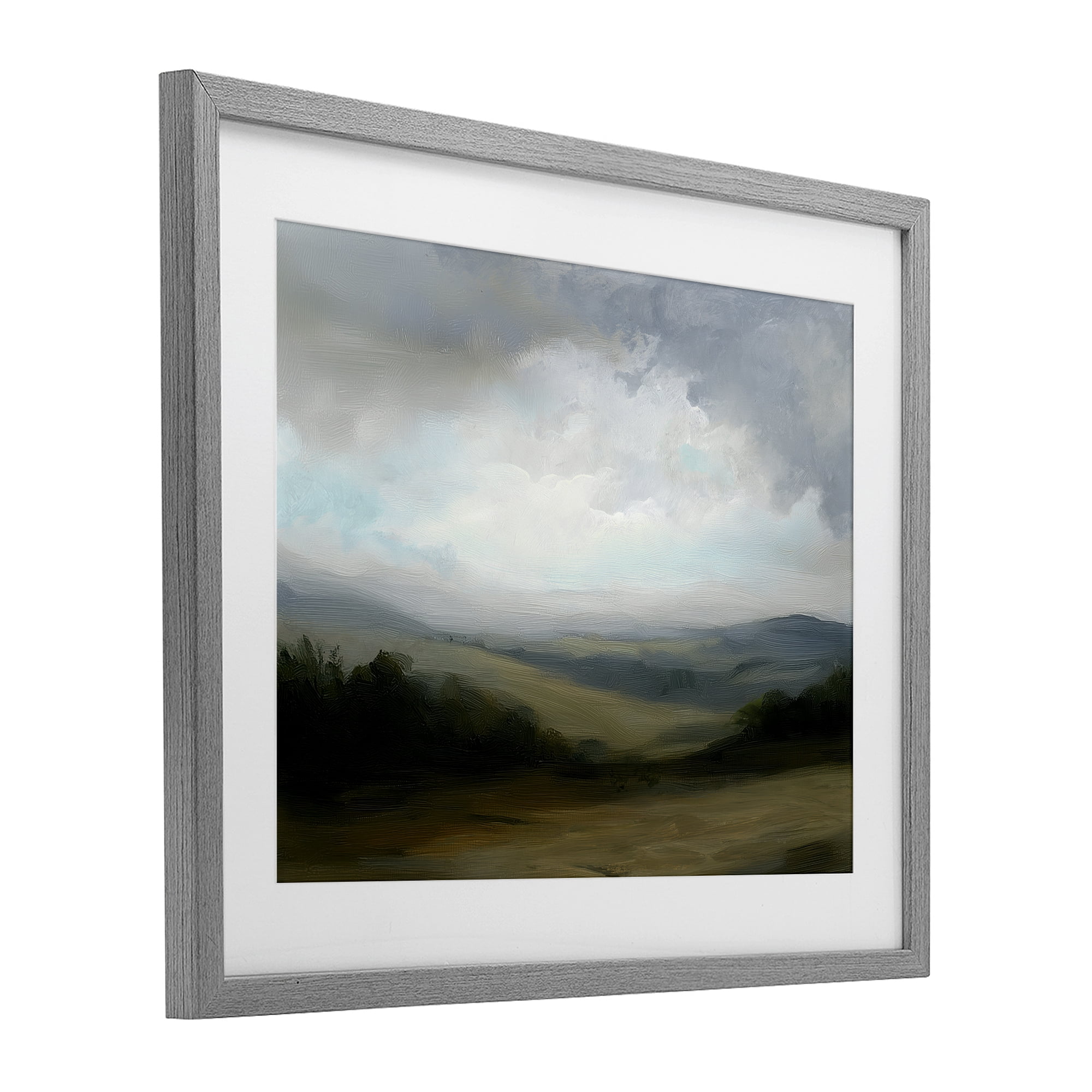 Stupell Industries Refreshed Quiet Rolling Hills Gray Framed Print Under Glass, design by Annabelle Hall