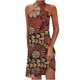thumbnail image 2 of ICHUANYI Clearance Fashion Sexy Women's Casual Sleeveless Ladies Printed Mini Hanging Neck Dress(Brown, XL) ICHUANYI WER2023081016476, 2 of 6